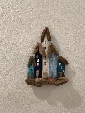 Driftwood Art, Driftwood Beach Houses, Driftwood Beach Art, Coastal Decor
